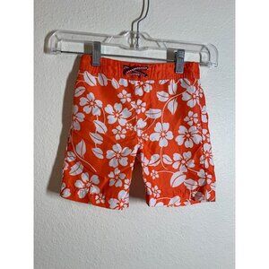 Appaman Hawaiian Print Boys Swim Shorts Trunks Size 3T Orange Beach Pool Summer